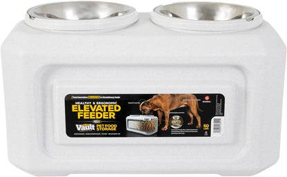 Gamma2 Vittles Vault 2-In-1 Elevated Dog Bowls and Dog Food Container, up to 50 Pounds Dry Pet Food Storage, Made in USA