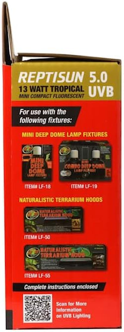 Zoo Med ReptiSun 5.0 Mini Compact Fluorescent Lamp 13 Watts