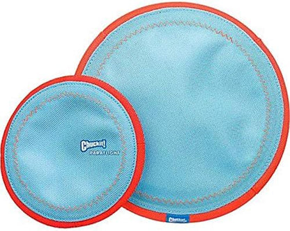 Chuckit! Paraflight Flying Disc Dog Toy, Small (6.75"), Orange and Blue