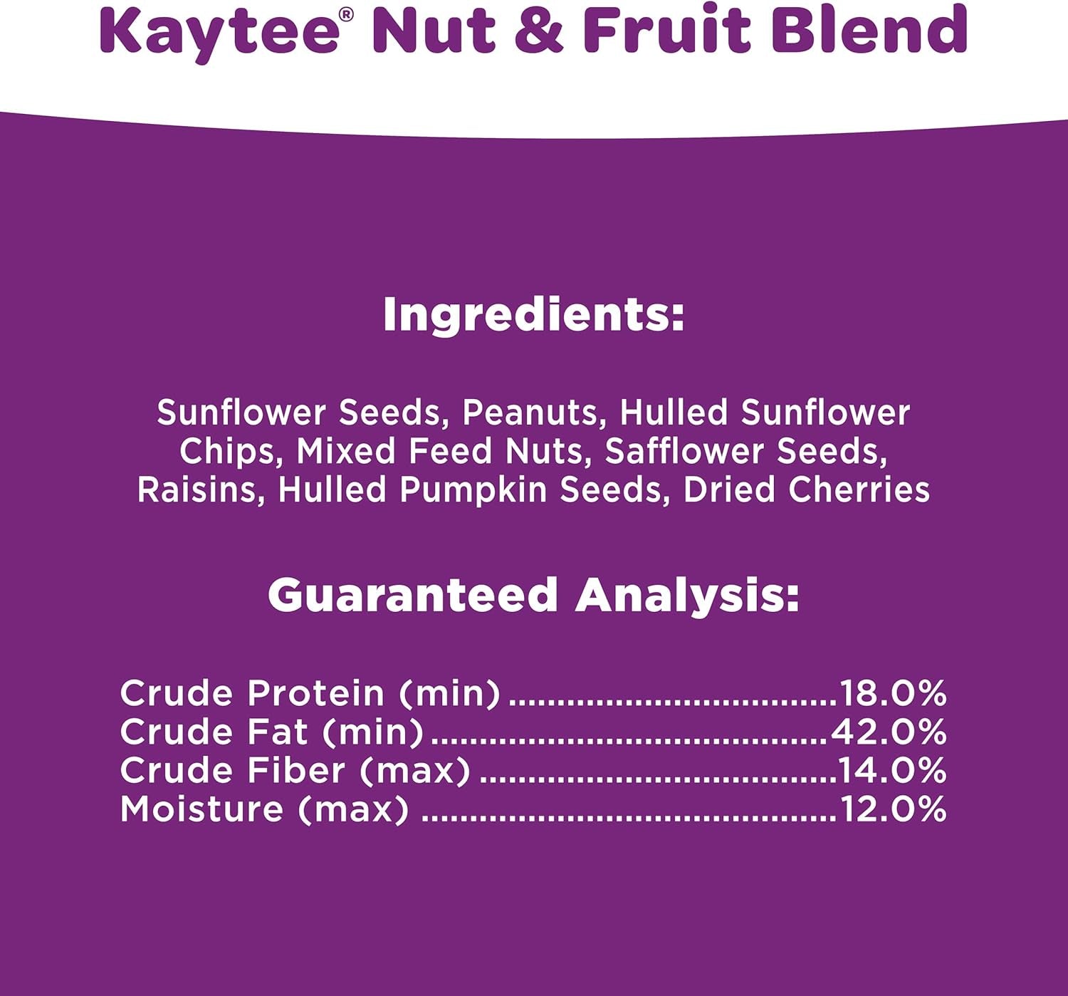 Kaytee Nut and Fruit Blend, Premium Wild Bird Food, Specially Blended for Colorful Songbirds