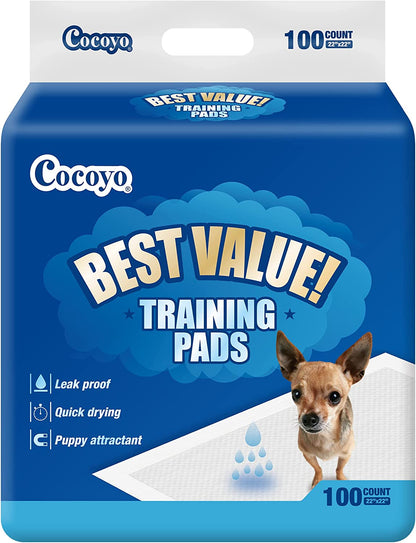 COCOYO Best Value Training Pads, 22" by 22", 100Count