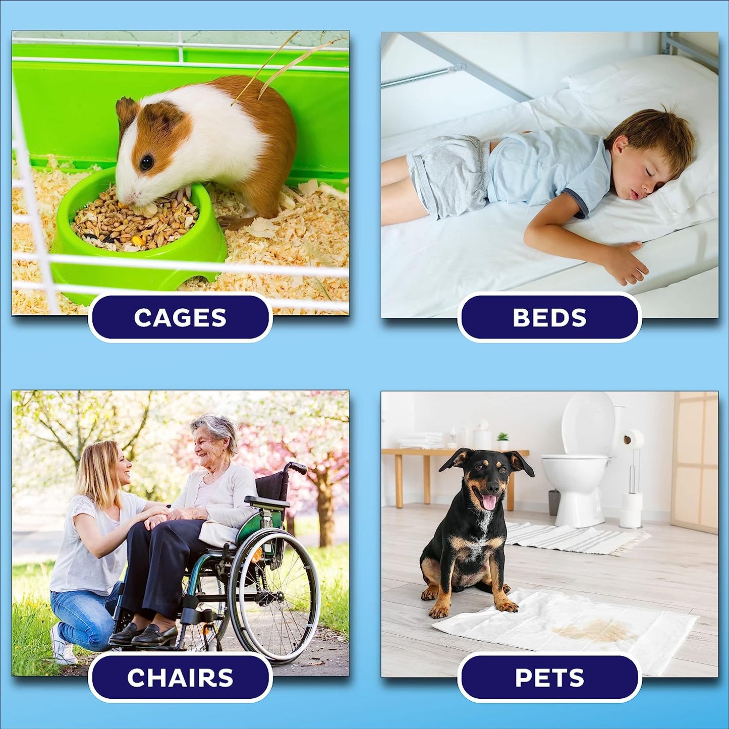 Puppy Pads Pet Pee Pads for Dogs & Puppy Training [100-COUNT] Potty Pads for Dogs 22" X 22" Leak-Proof Dog Pee Pads - Quick-Dry Surface - Heavy Duty Absorbent Disposable Dog Wee Pad Bulk Pack