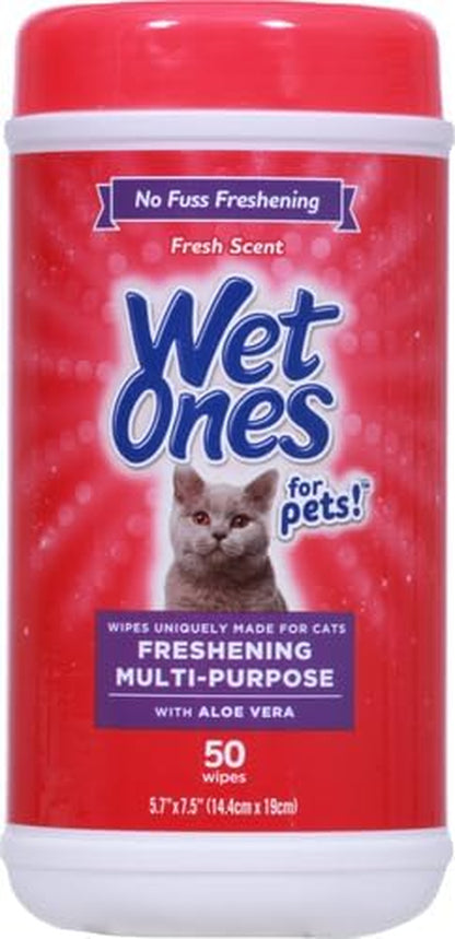 Wet Ones for Pets Freshening Aloe Vera Cat Grooming Wipes, 24 Pack, 5760 Count