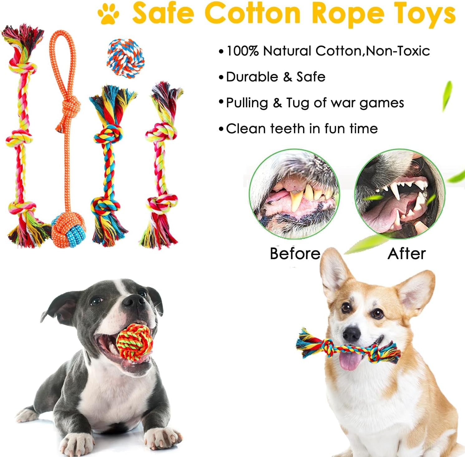 Dog Puppy Toys 23 Pack, Puppy Chew Toys for Fun and Teeth Cleaning, Dog Squeak Toys,Treat Dispenser Ball, Tug of War Toys, Puppy Teething Toys, Dog Rope Toys Pack for Puppy to Small Dogs