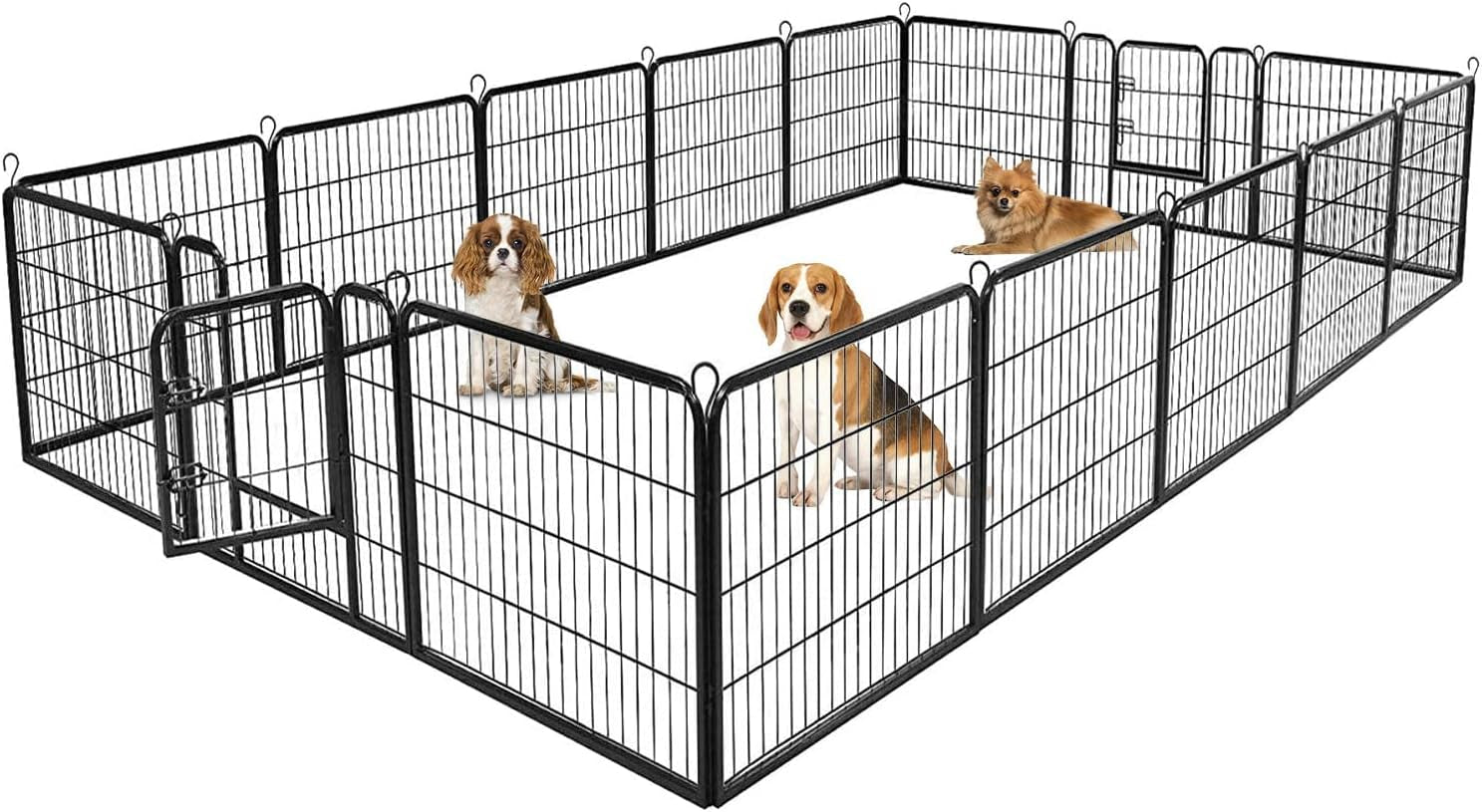 Bestpet Dog Playpen Pet Dog Fence 24"/ 32" /40" Height 8/16/24/32 Panels Metal Dog Pen Outdoor Exercise Pen with Doors for Large/Medium/Small Dogs,Pet Puppy Playpen for Rv,Camping,Yard