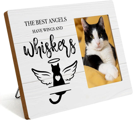 Pet Memorial Gifts for Cats, Cat Memorial Gifts for Loss of Cat, Pet Loss Sympathy Gift Picture Frame, Pet Loss Gifts, Pet Remembrance Gift Cat Memorial Photo Frame for Desk Shelf Table Home Decor