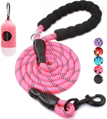 BAAPET 2/4/5/6 FT Dog Leash with Comfortable Padded Handle and Highly Reflective Threads for Small Medium and Large Dogs (4FT-1/2'', Pink)