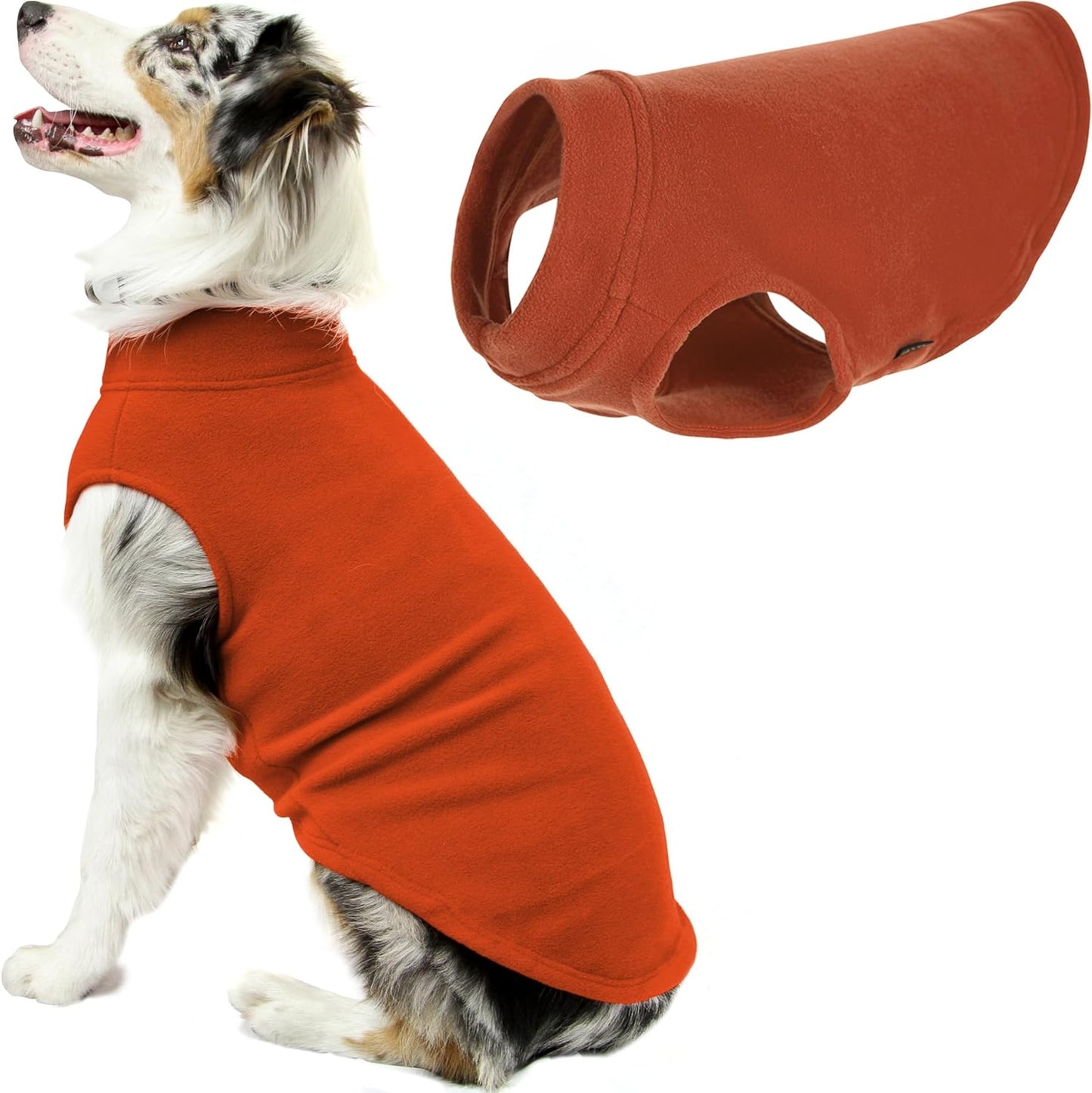 Gooby Stretch Fleece Vest Dog Sweater - Pumpkin, 6X-Large - Warm Pullover Fleece Dog Jacket - Winter Dog Clothes for Small Dogs Boy or Girl - Dog Sweaters for Small Dogs to Dog Sweaters for Large Dogs