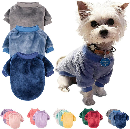 Fabricastle Dog Sweater, Pack of 3, Dog Clothes, Dog Coat, Dog Jacket for Small or Medium Dogs Boy or Girl, Ultra Soft and Warm Cat Pet Sweaters (Grey,Blue,Dark Blue, Xx-Large)