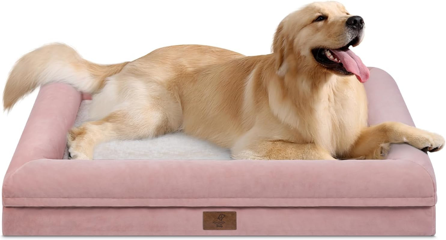 XL Dog Bed, Orthopedic Dog Bed, Washable Dog Bed with [Removable Bolster], Waterproof Dog Bed with Nonskid Bottom, Pet Bed, Dog Beds for Extra Large Dogs