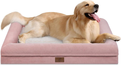 XL Dog Bed, Orthopedic Dog Bed, Washable Dog Bed with [Removable Bolster], Waterproof Dog Bed with Nonskid Bottom, Pet Bed, Dog Beds for Extra Large Dogs