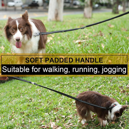 Dog Leashes for Medium Large Dogs Heavy Duty, 4-6FT Shock Absorbing No Pull Dog Leash with Advanced Easy Metal Clip, 2 Comfortable Padded Handles (Coyote Brown)