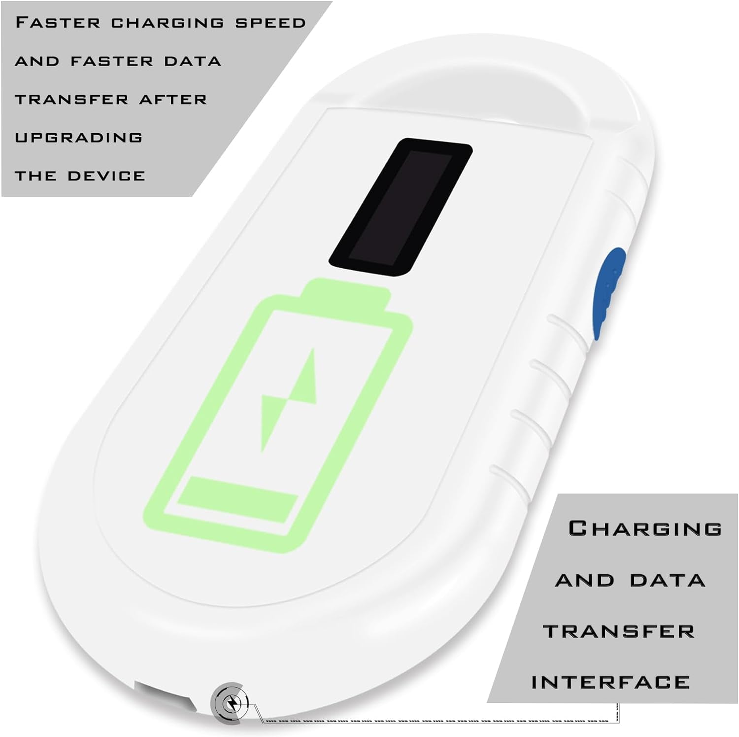 Smoostart Microchip Scanner, ISO11784/85/FDX-B/EMID 128 Records Data Storage Upload to PC Microchip Scanner Reader for Dog/Pet/Cat/Pig/Animal