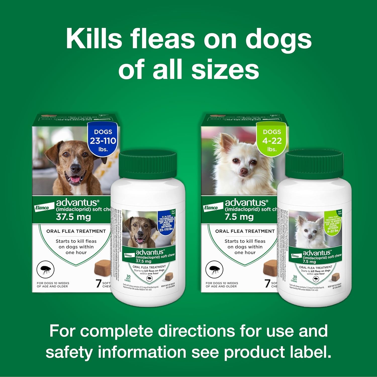 Dog Advantus Chewable Flea Treatment for Dogs 4 - 22 Lbs. | 7 Ct.