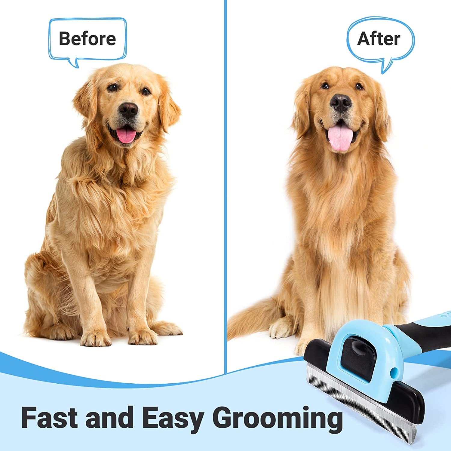 MIU COLOR Pet Grooming Brush, Deshedding Tool for Dogs & Cats-Effectively Reduces Shedding by up to 95% for Short Medium and Long Pet Hair