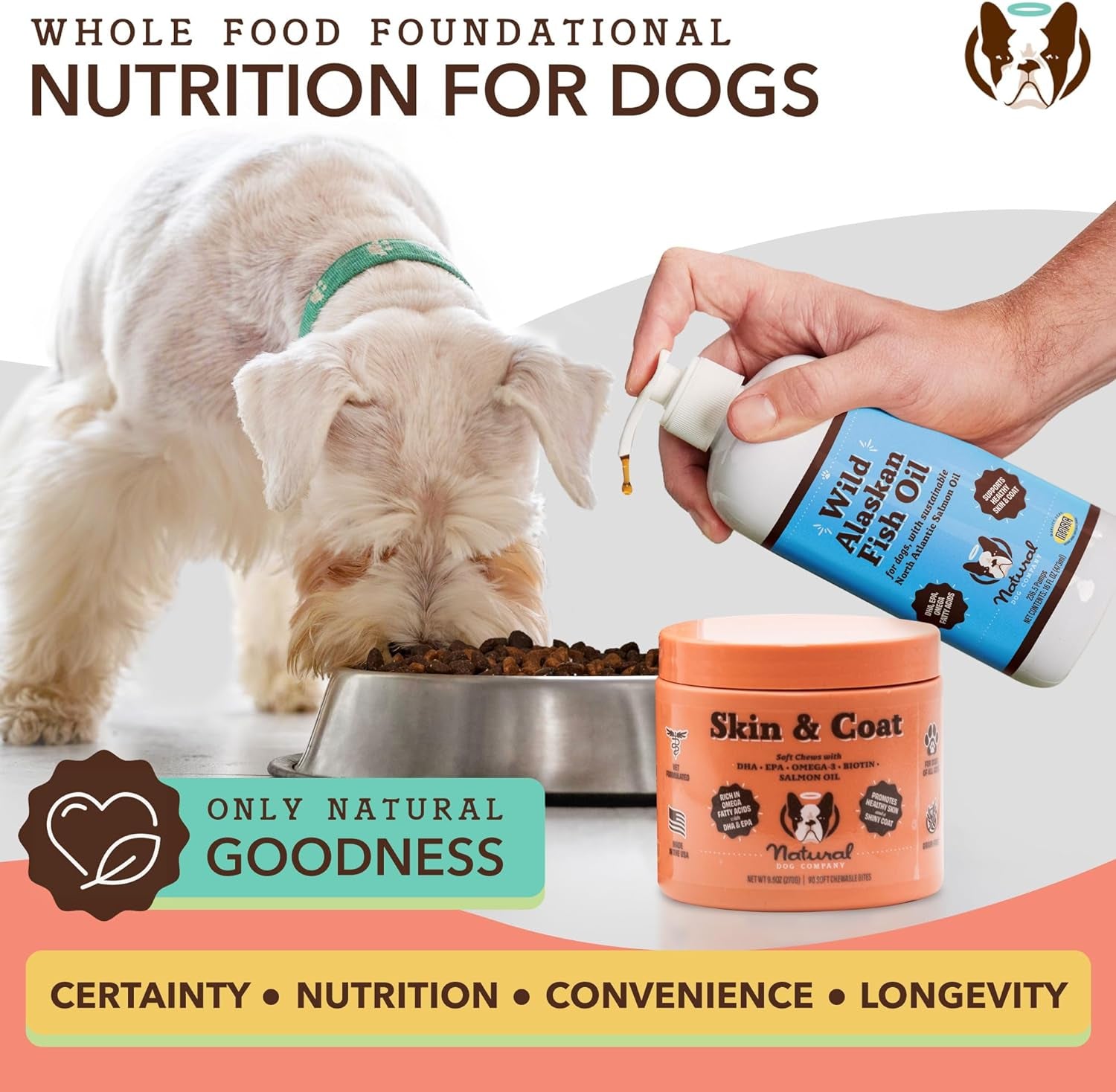 Natural Dog Multivitamin Chews (180 Pcs) Dog Vitamins & Supplements, Peanut Butter & Bacon Flavor, Dogs, Supports Immune System, Antioxidant