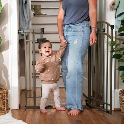 Summer by Ingenuity Doorway 48W Series Safety Pet and Baby Gate, 29'-48' Wide, 36' Tall, Pressure or Hardware Mounted, Install on Wall or Banister in Doorway or Stairway, Auto Close Door - White