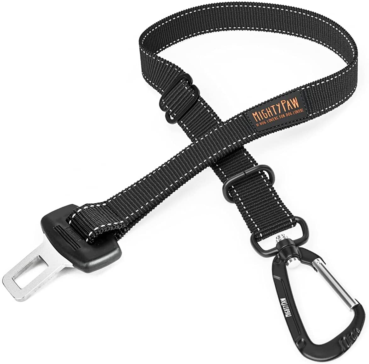 Mighty Paw Dog Seat Belt - Adjustable Length Fits Both Large and Small Dogs - Universal Design - Fits All Car Headrest - Reinforced Tactical Buckle - Strong and Easy to Use - Lightweight and Strong