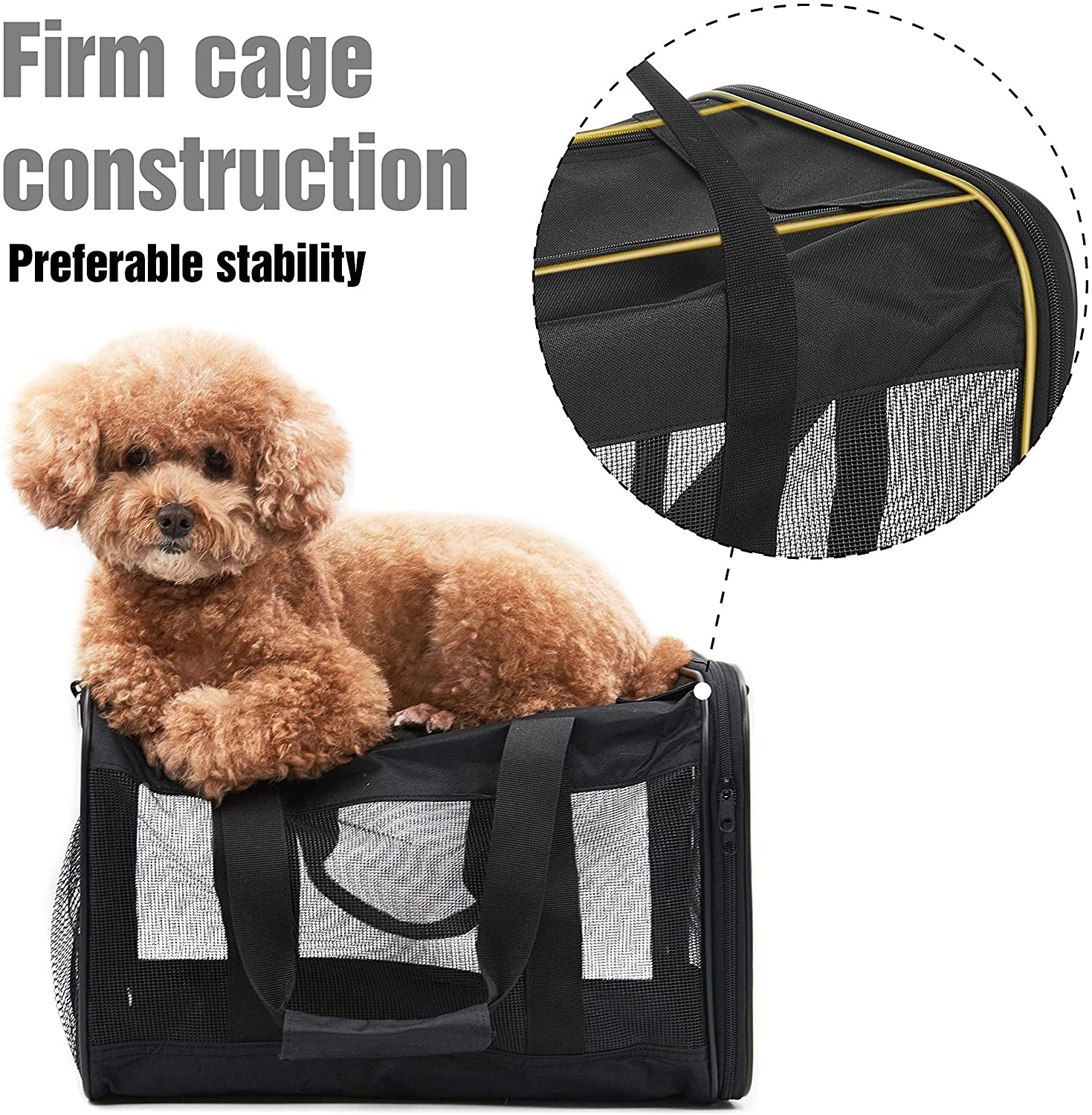 HITCH Scratchme Pet Travel Carrier Soft Sided Portable Bag for Cats, Small Dogs, Kittens or Puppies, Collapsible, Durable, Airline Approved, Carry Your Pet with You Safely and Comfortably (L)