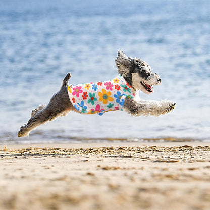 PET SHOW 4 Pack Cooling Dog Shirts Puppy Summer Clothes Paisley Vest Paw Printed Sleeveless Cats Doggies Floral T-Shirts Plaid Tank Top Tee for Small Medium Dogs (L, Pink for Girls)