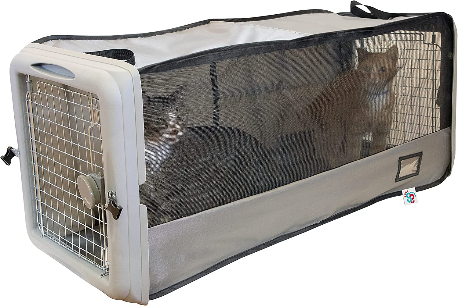 SPORT PET Large Pop Open Kennel, Portable Cat Cage Kennel, Waterproof Pet Bed, Travel Litter Collection