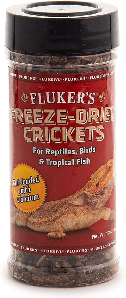 Fluker's Freeze Dried Crickets, Ideal for Reptiles, Birds, and Fish, Packed with Protein and Essential Nutrients, 1.2 oz