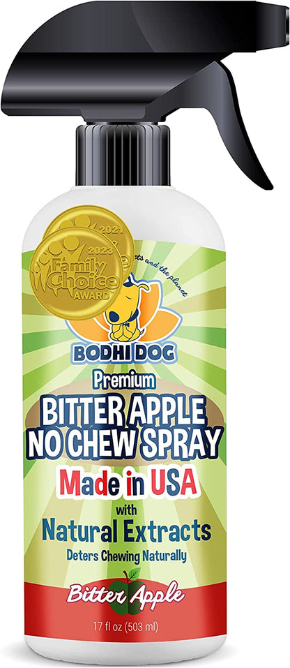 Bodhi Dog Premium Bitter Apple No Chew Spray | Natural Training Aid | Bitter Apple Chewing Spray for Dogs & Puppies | Deter Dogs from Chewing & Biting | Made in USA | 17Oz