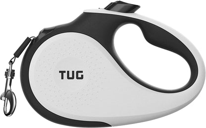 TUG Tiny 360° Tangle-Free Retractable Dog Leash with Anti-Slip Handle | 10 Ft Nylon Tape | One-Handed Brake, Pause, Lock (Red)