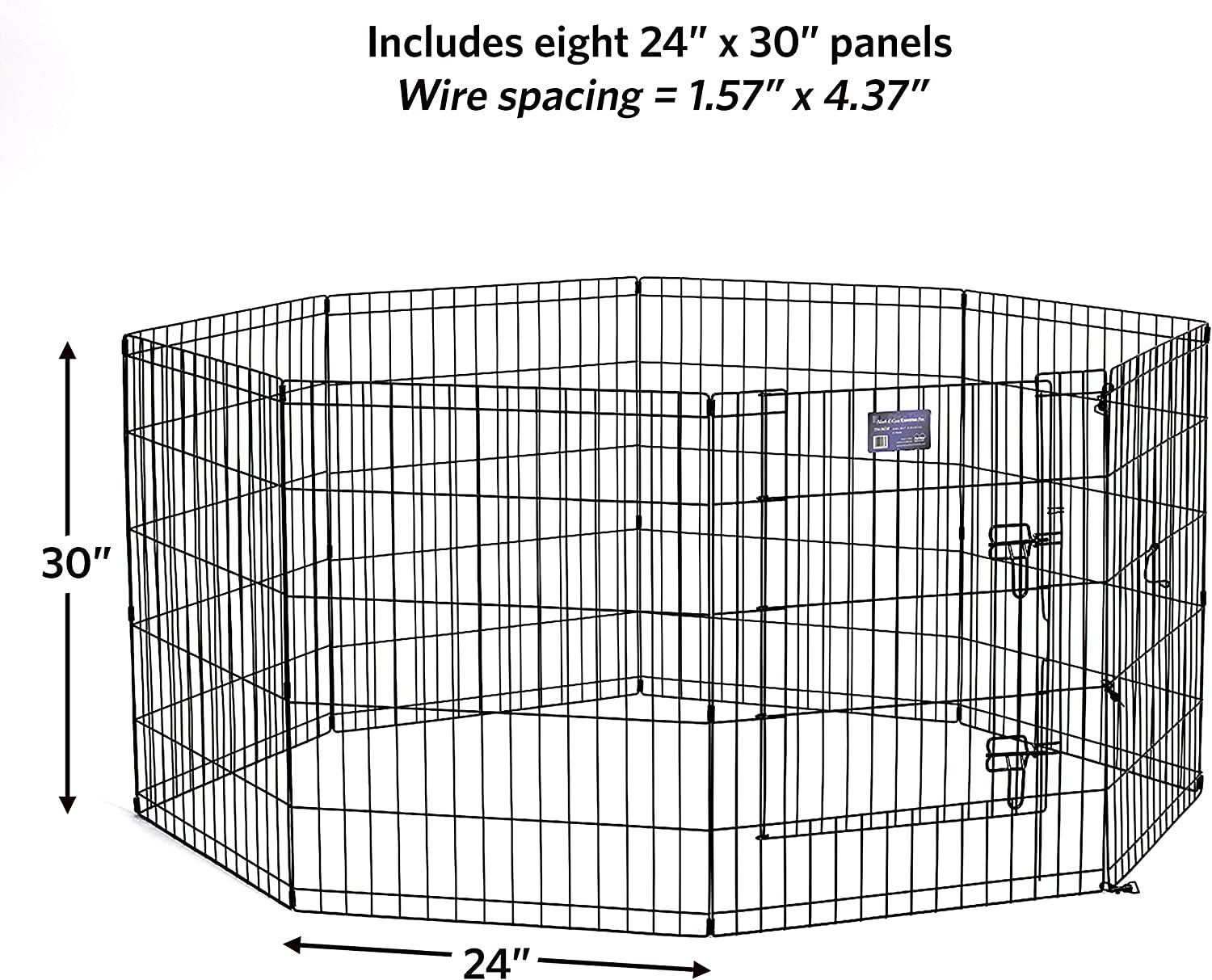 Midwest Homes for Pets Foldable Metal Dog Exercise Pen / Pet Playpen, Gold Zinc W/ Door, 24'W X 24'H