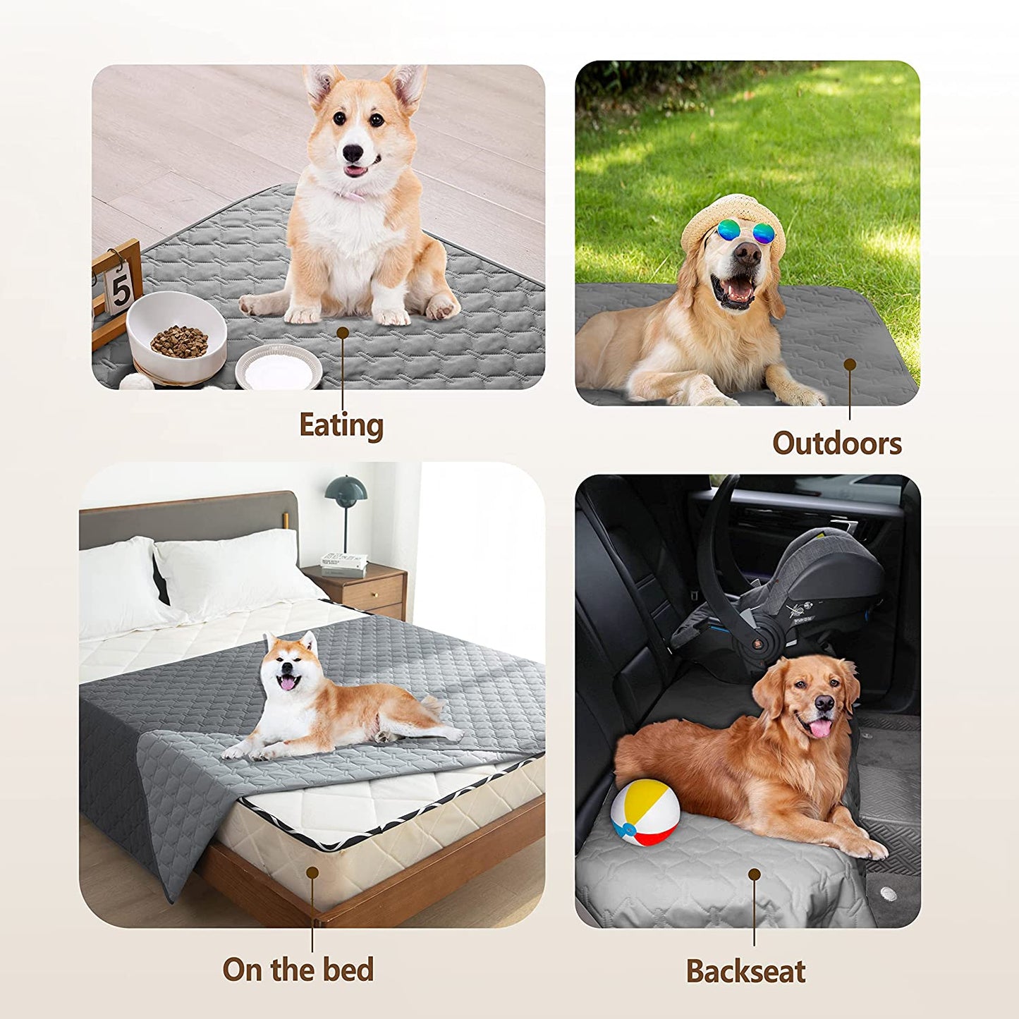 Gogobunny 100% Double-Faced Waterproof Dog Bed Cover Pet Blanket Sofa Couch Furniture Protector for Kids Children Dog Cat, Reversible(82X102 Inch (Pack of 1), Dark Chocolate/Light Chocolate)