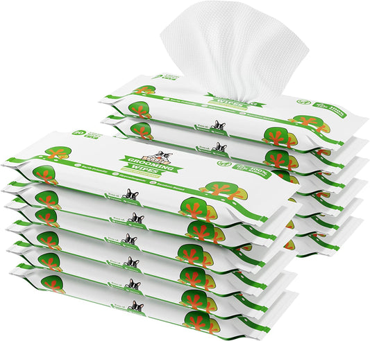 Pogi'S Dog Grooming Wipes Travel Packs - 240 Dog Wipes for Cleaning and Deodorizing - Hypoallergenic Pet Wipes for Dogs, Puppy Wipes - Quick Bath Dog Wipes for Paws, Butt, & Body - Green Tea Scented