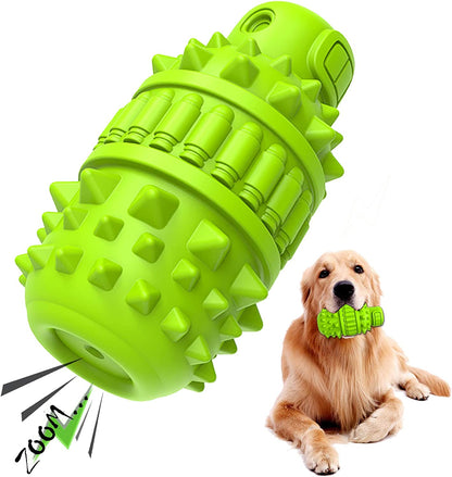 Natural Rubber Dog Toy for Large Medium Breed Aggressive Chewer Super Power Dog Chew Toys Squeaky Dog Birthday Toy Dog Toothbrush Interactive Tough Durable Dog Toys(Azure,Large)