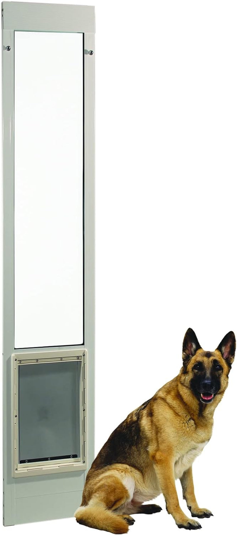 Ideal Pet Products Aluminum Pet Patio Door, Adjustable Height 77-5/8" to 80-3/8", 15" X 20" Flap Size, White