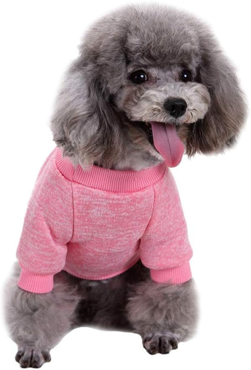 Jecikelon Pet Dog Clothes Dog Sweater Soft Thickening Warm Pup Dogs Shirt Winter Puppy Sweater for Dogs (Pink, XXS)