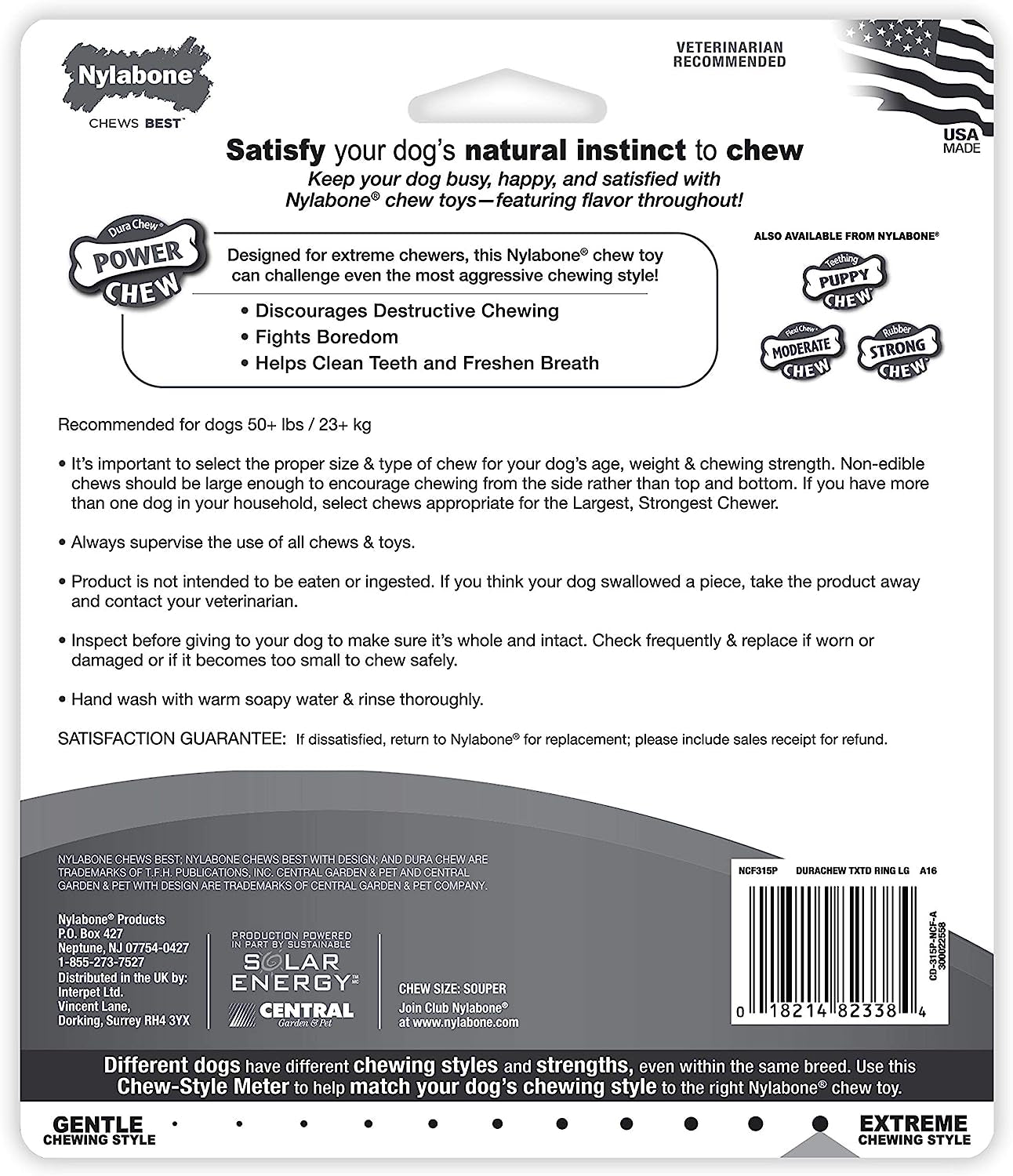 Nylabone Power Chew Textured Dog Chew Ring Toy, Dog Toys for Aggressive Chewers, Flavor Medley, X-Large/Souper (1 Count)