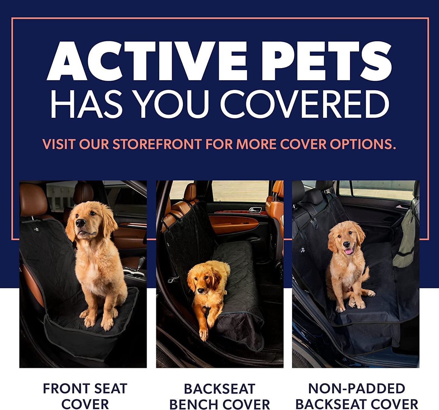 Active Pets Premium Dog Car Seat Cover for Trucks, Sedans & Suvs - Waterproof Backseat Protection for Dog Travel - Puppy Essentials