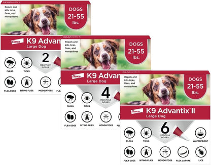 K9 Advantix II Large Dog Vet-Recommended Flea, Tick & Mosquito Treatment & Prevention | Dogs 21 - 55 Lbs. | 12-Mo Supply