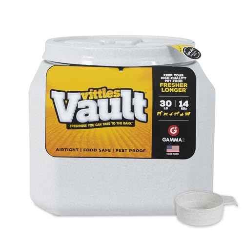 Vittles Vault Airtight Pet Food Storage Container + Scoop, Up to 30lbs
