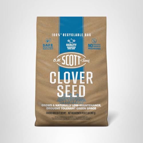 O.M. Scott and Sons Clover Seed, Lawn Seed Grows a Naturally Low Maintenance, Drought-Tolerant Lawn, 1,000 sq. ft., 2 lb.