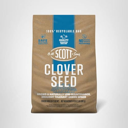 O.M. Scott and Sons Clover Seed, Lawn Seed Grows a Naturally Low Maintenance, Drought-Tolerant Lawn, 1,000 sq. ft., 2 lb.