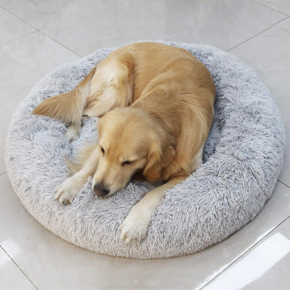 Dog Bed Large Size Dog Gray Faux Fur Dogs Bed for Arthritic Dogs Thick Self Warming Pet Bed 39 Inches Suits up to 60 Pounds