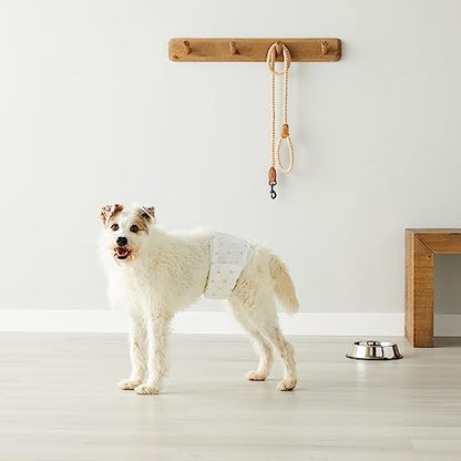 Amazon Basics Male Dog Diapers, Ultra Absorbent Disposable Wrap with Leak Proof Protection, Wetness Indicator, Secure Fit, Breathable, Medium, 30 Count