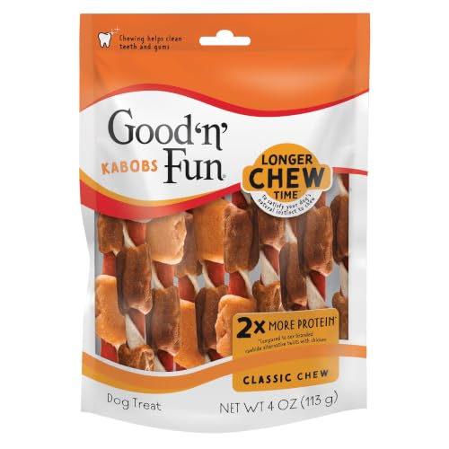 Good 'n' Fun Kabobs Long-Lasting Dog Treat Made With Real Protein, 4 oz