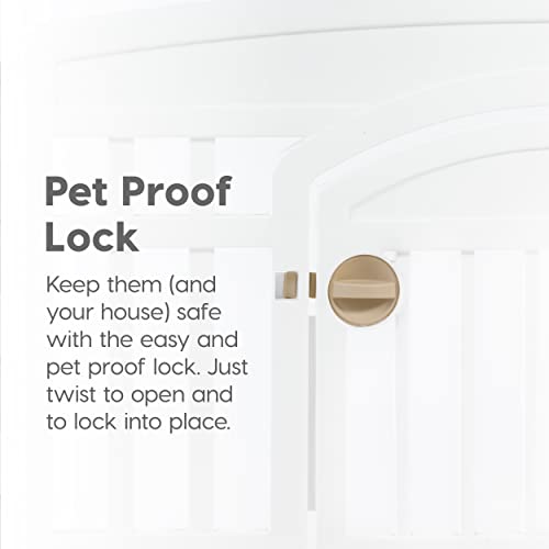 IRIS USA Dog Playpen 24" 4-Panel Dog Playpen with Door, 35 x 35 x 24, Puppy Playpen, Dog Play Pen Indoors, Pet Fence, Puppies/Small Dogs, White