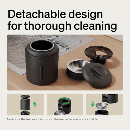 PETLIBRO Automatic Cat Feeder, 5G WiFi Automatic Dog Food Dispenser with Freshness Preservation, 5L Timed Pet Feeder with Low Food Sensor, Up to 10 Meals Per Day, Granary Black