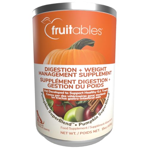 Fruitables Pumpkin Digestive Supplement, Fiber Supplement for Dogs, 15oz