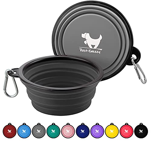 Rest-Eazzzy Collapsible Dog Bowls, 2 Pack Sturdy Portable Dog Water Bowls