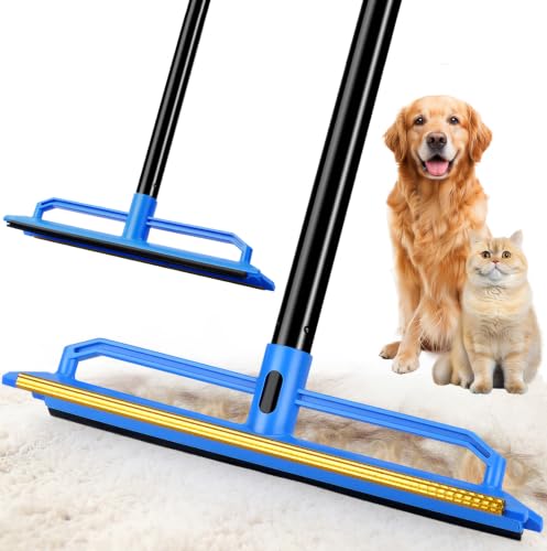 BUVE 2 in 1 Carpet Rake for Pet Hair Removal Tool