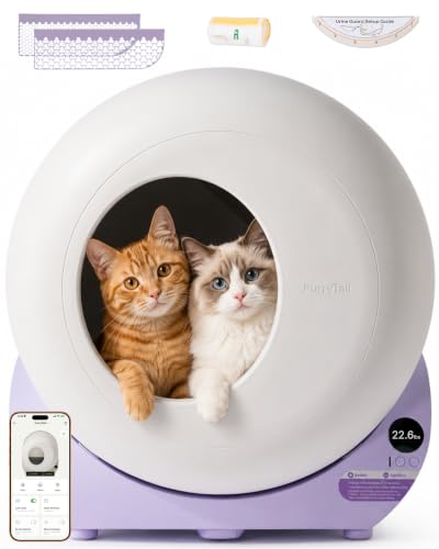 Furrytail Automatic Litter Box Self Cleaning, Smart Litter Box, Lilac