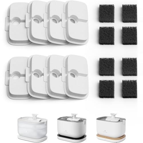 PETLIBRO Replacement Filters for Dockstream Cat Water Fountain PLWF106/PLWF116/PLWF115/PLWF105/PLWF005, 4 Months Set of Replacement Filters for Ultra Quiet Cat Fountain, 8 Count for Pet Water Fountain